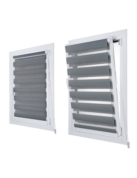 Estor enrollable clip&fix noche&dia plata 120x180cm cintacor - storplanet