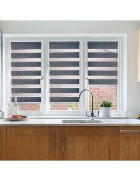 Estor enrollable clip&fix noche&dia plata 120x180cm cintacor - storplanet