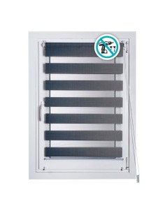 Estor enrollable clip&fix noche&dia plata 150x180cm cintacor - storplanet