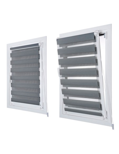 Estor enrollable clip&fix noche&dia plata 150x180cm cintacor - storplanet