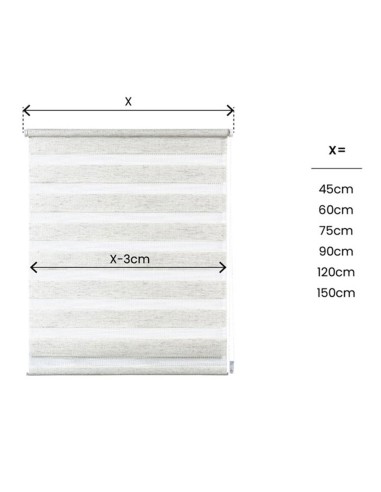 Estor enrollable clip&fix noche&dia lino...