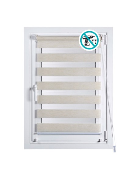 Estor enrollable clip&fix noche&dia lino 150x180cm cintacor - storplanet