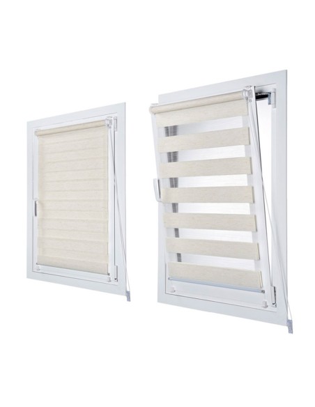 Estor enrollable clip&fix noche&dia lino 150x180cm cintacor - storplanet