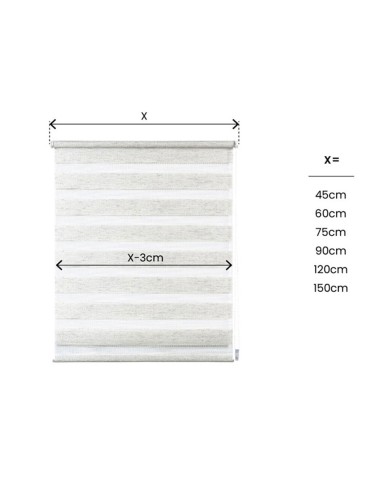 Estor enrollable clip&fix noche&dia lino...