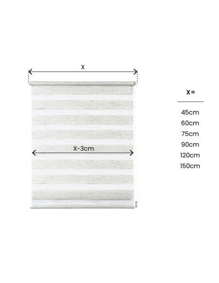 Estor enrollable clip&fix noche&dia lino 150x180cm cintacor - storplanet