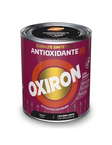 Esmalte sintético metálico antioxidante oxiron negro liso brillante 750ml titan 5809081