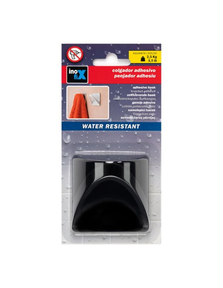 Colgador resistente al agua modelo cinta negro mate (blister)