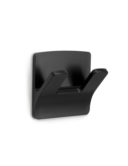 Colgador resistente al agua modelo rama doble negro mate (blister)