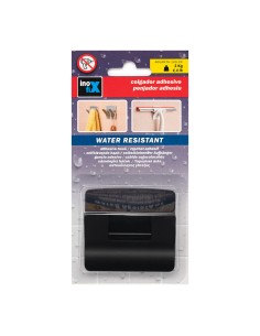Colgador resistente al agua modelo rama doble negro mate (blister) 2
