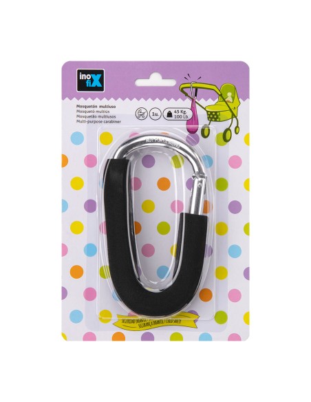 Mosquetón para cochecito bebé negro 5503-3 inofix