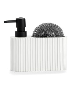 Dispensador pol con estropajo blanco/negro 16x5x15cm cc71086 andrea house