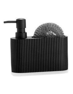 Dispensador pol con estropajo negro 16,5x5,5x15cm cc71087 andrea house