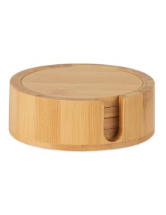 Posavasos de bambú con soporte ø11x4cm ms72076 andrea house