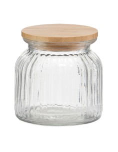 Bote de cocina de vidrio + bambú 600ml ms72136 andrea house 2