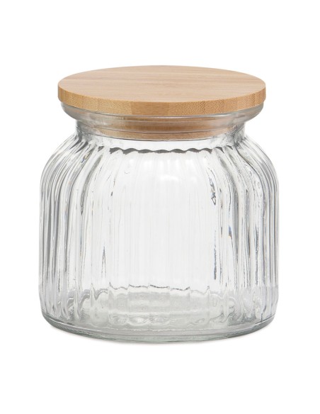 Bote de cocina de vidrio + bambú 600ml ms72136 andrea house