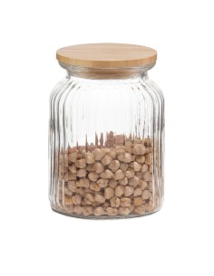 Bote de cocina de vidrio + bambú 1000ml ms72137 andrea house