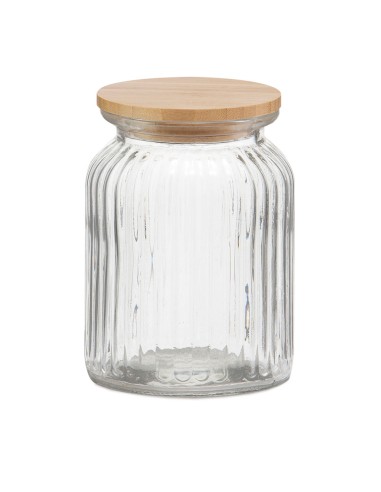 Bote de cocina de vidrio + bambú 1000ml ms72137...
