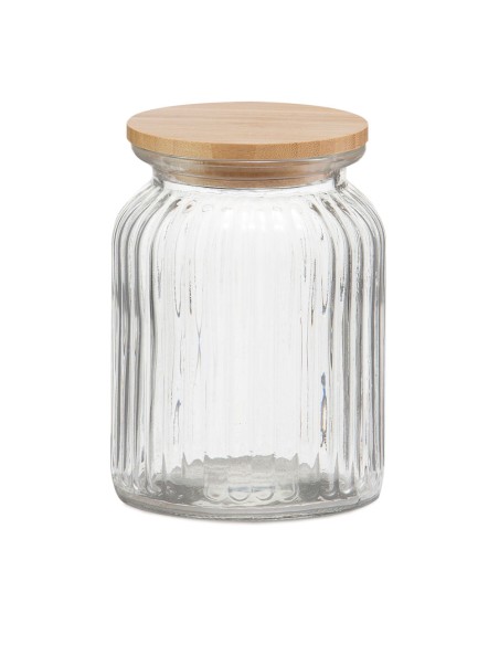 Bote de cocina de vidrio + bambú 1000ml ms72137 andrea house