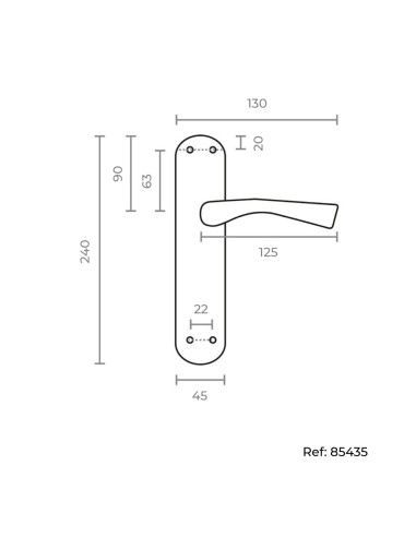 Juego de manillas 707 latón satinado