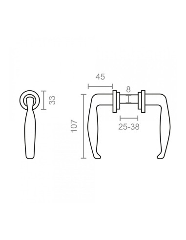 Juego de manillas para puerta metálica 232 25 -...