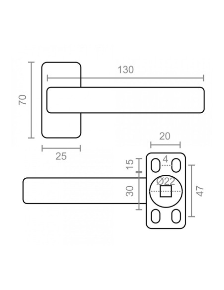 Juego manilla 6800 aluminio blanco