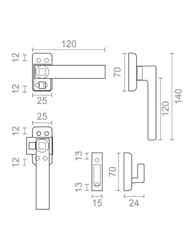 Cierre presión 6801 derecha aluminio negro