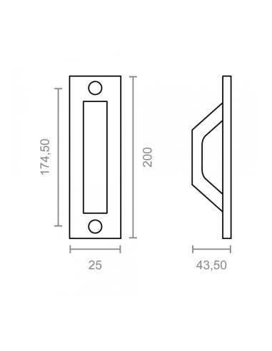 Asa placa recta 6804 aluminio blanco