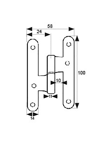Pernio sin remate pn04 derecha 100x58mm níquel satinado