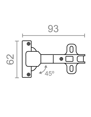 Blister bisagra cazoleta 45º bc09 35mm zn edm