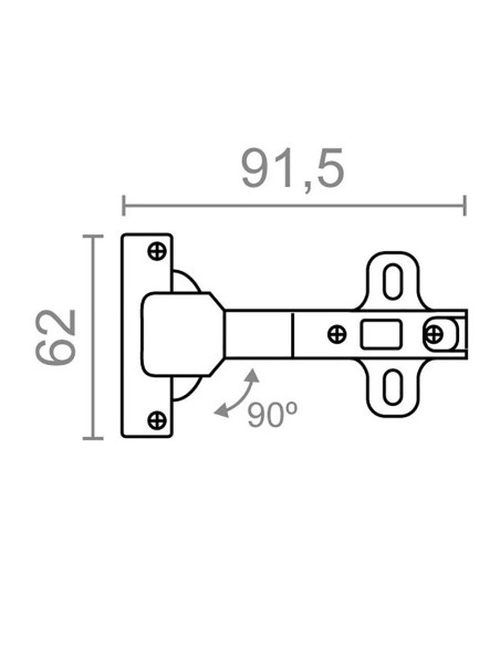 Blister bisagra cazoleta 90º rinconera bc12 zn edm