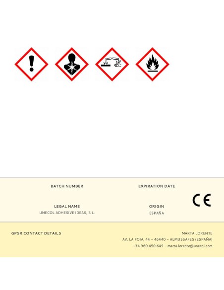 Pvc uneplas, tubo aluminio 125ml estuche + dispensador a2026 unecol