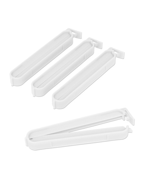 Juego de 4 pinzas cierrabolsas grandes 10cm colores / modelos surtidos