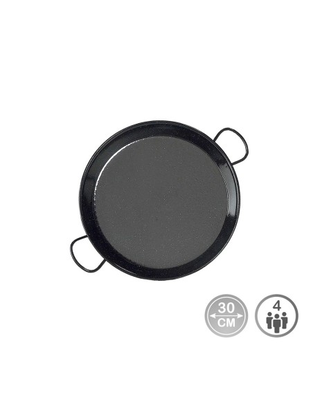 Paellera tradicional de acero esmaltado ø30 cm (4 personas)