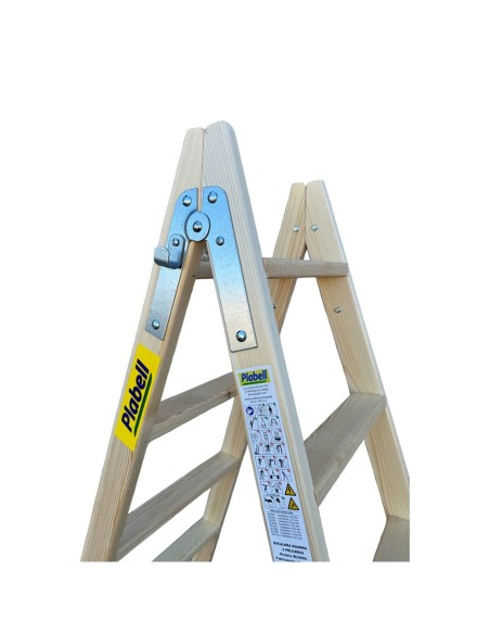 Escalera de madera 4 peldaños 114cm plabell