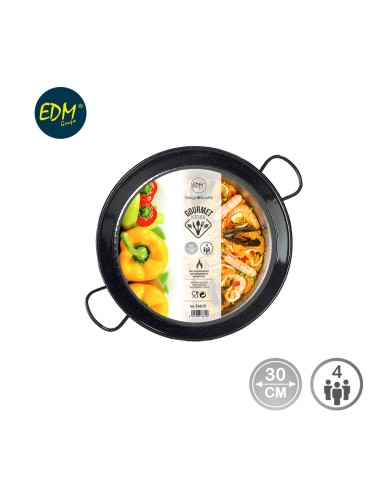 Paellera tradicional de acero esmaltado ø30 cm...