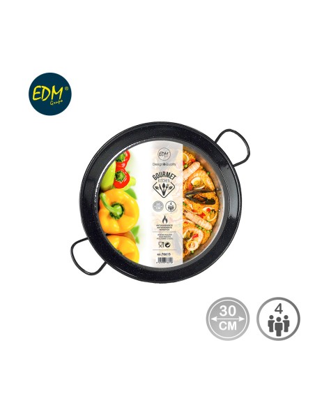 Paellera tradicional de acero esmaltado ø30 cm (4 personas)