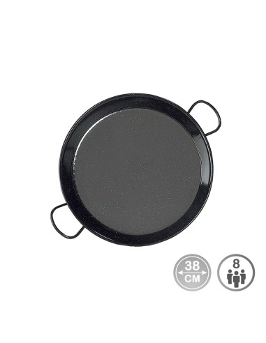 Paellera tradicional de acero esmaltado ø38 cm (8 personas)