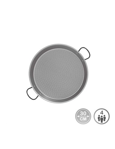 Paellera tradicional de acero pulido ø30 cm (4 personas)
