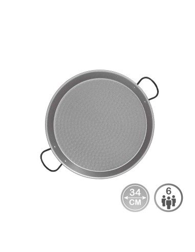 Paellera tradicional de acero pulido ø34 cm (6 personas)