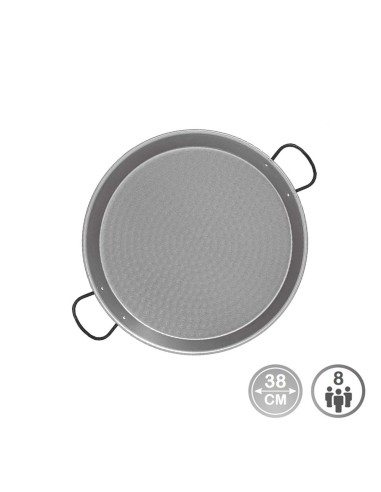 Paellera tradicional de acero pulido ø38 cm (8 personas)