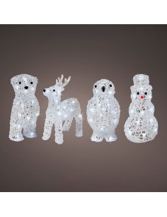 Figuras navideñas de animales para exterior a pilas modelos surtidos 491031