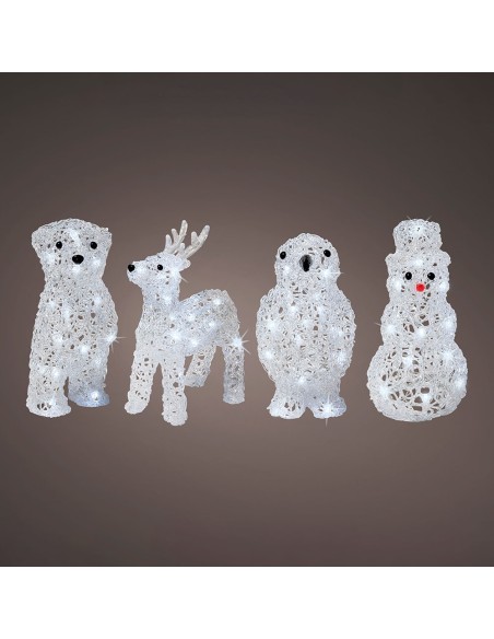 Figuras navideñas de animales para exterior a pilas modelos surtidos 491031