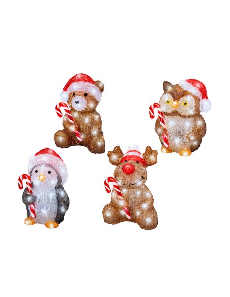 Muñecos navideños con led para exterior a pilas modelos surtidos 491338