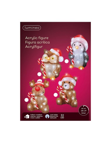 Muñecos navideños con led para exterior a pilas...