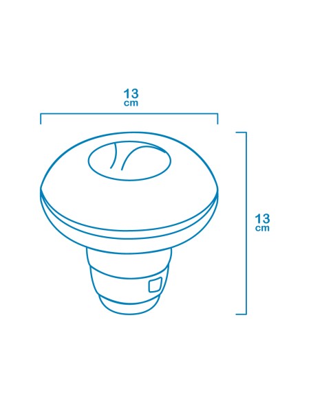 Dispensador pequeño de químicos flotante (granulado o pastillas) ø13x13cm