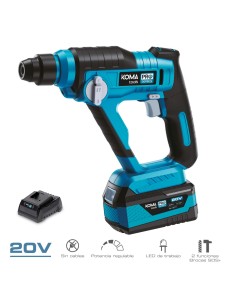 Kit maletin con martillo perforador 20 v, batería y cargador