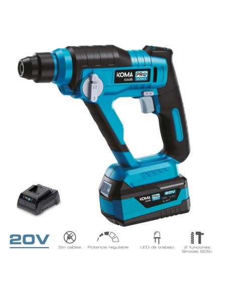 Kit maletin con martillo perforador 20 v, batería y cargador