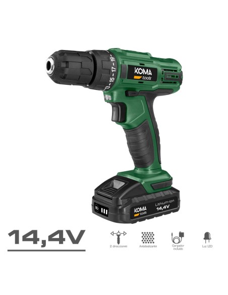 Maletin con taladro atornillador a bateria 14.4 1.500mah