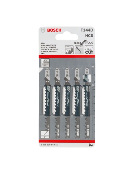Set de 5 hojas de sierra t 144 d: speed wood 2608630040 bosch
