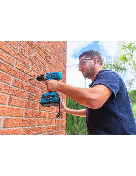 Kit maletin taladro atornillador 20 v con 40 accesorios con batería y cargador